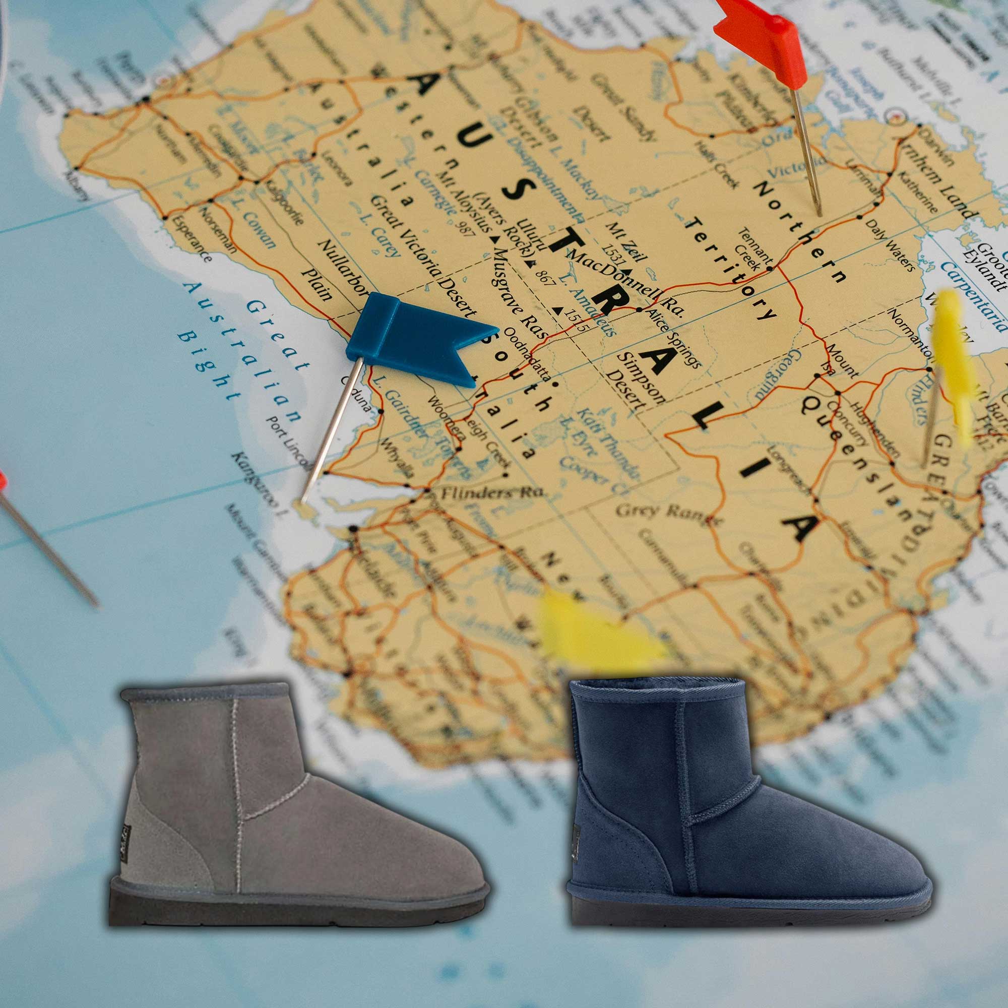 a map of Australia showing where to get UGG boots fixed