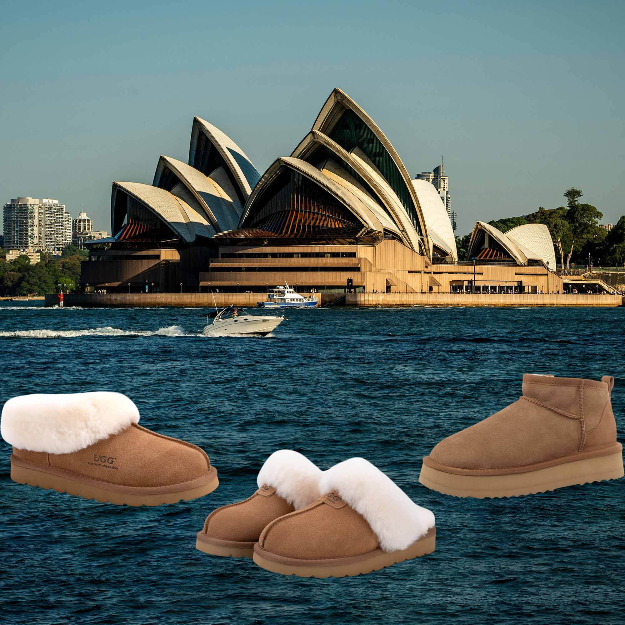 Australia's famous opera house with their very own UGG made in Australia