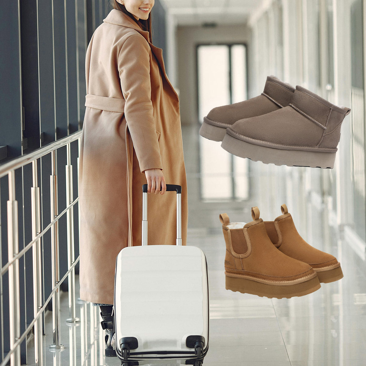 going to the airport and wearing UGG boots