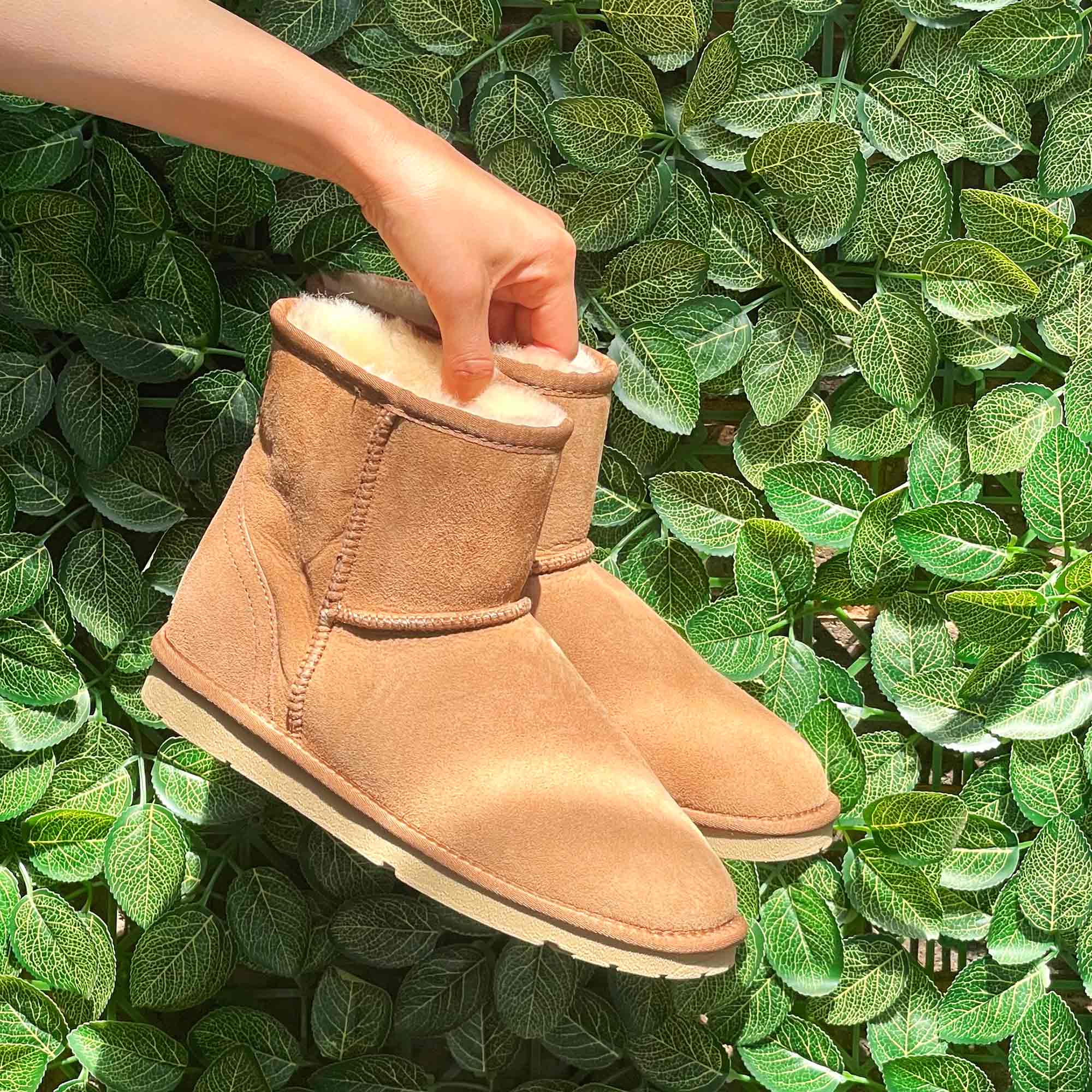 newly cleaned UGG boots with mistakes on the cleaning process