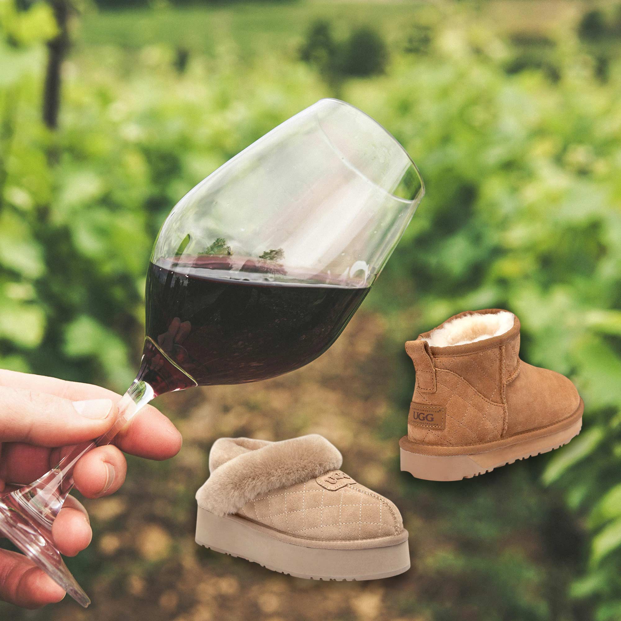 winery tour with UGG boots