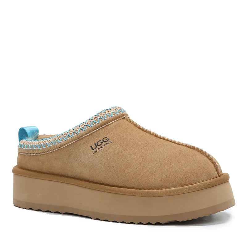 Platinum Tassie Platform Ugg Slippers