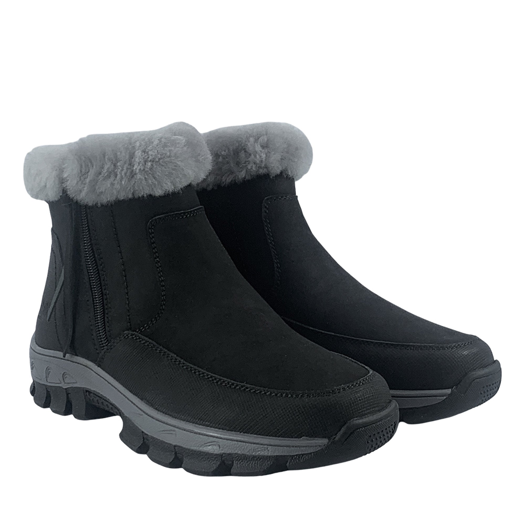 Evelyn Zip Fluffy Boots