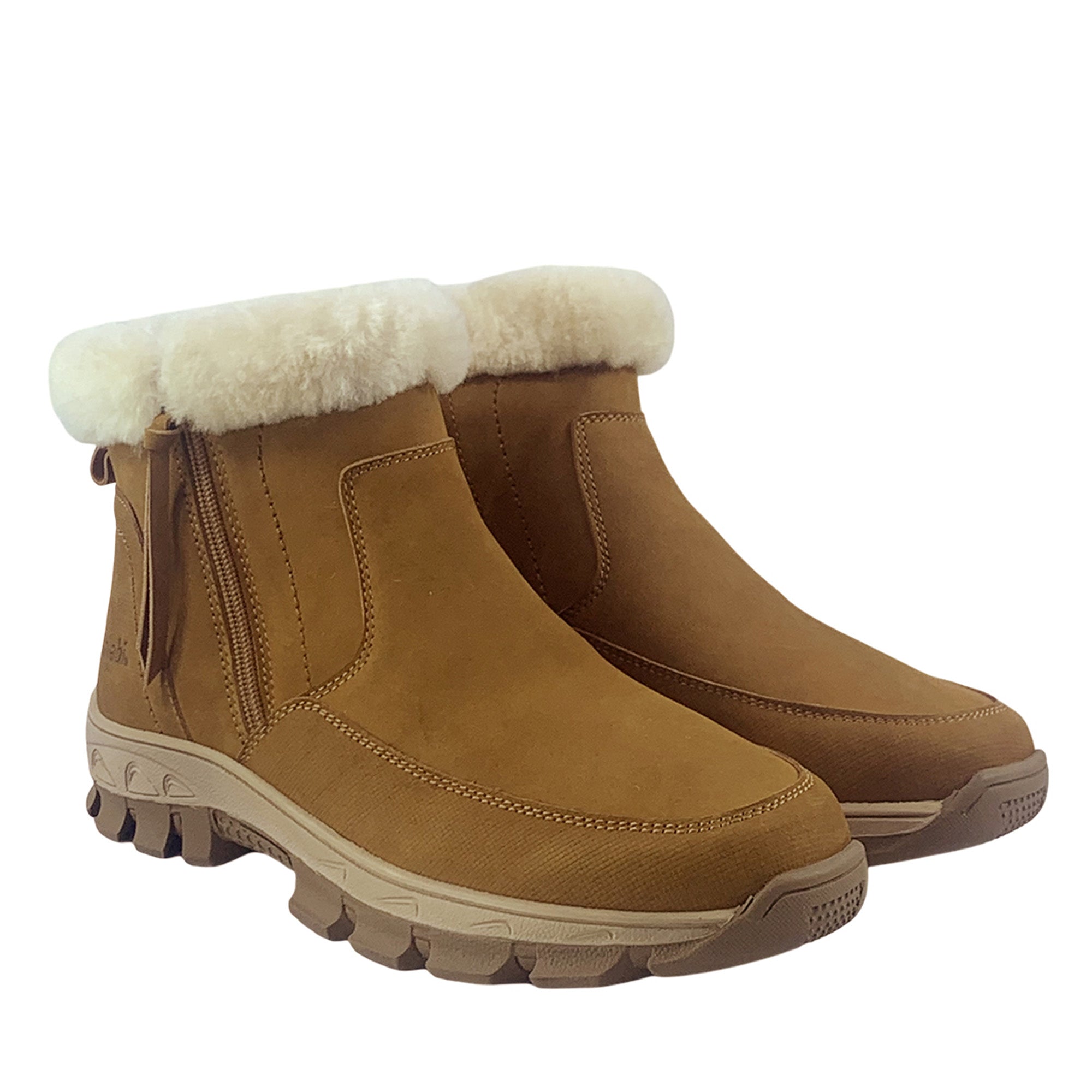Evelyn Zip Fluffy Boots