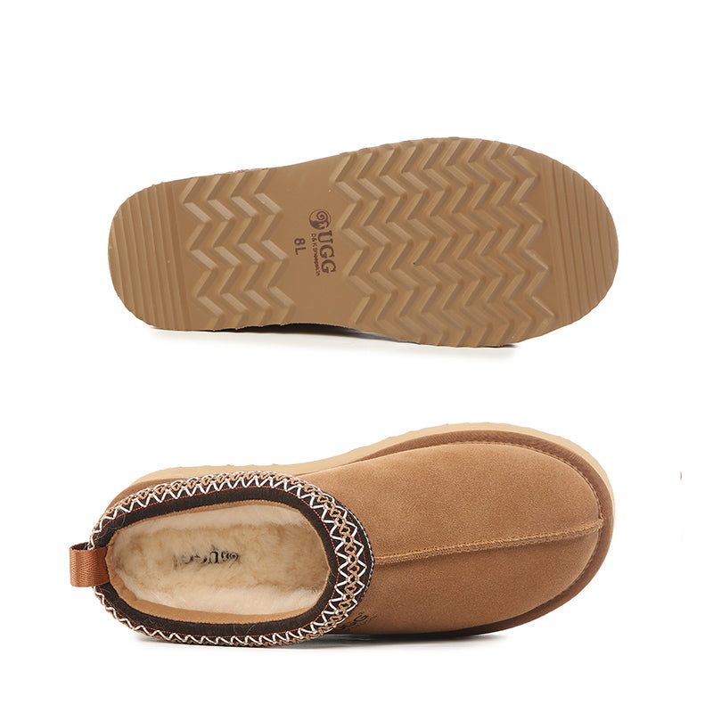 Platinum Tassie Platform Ugg Slippers