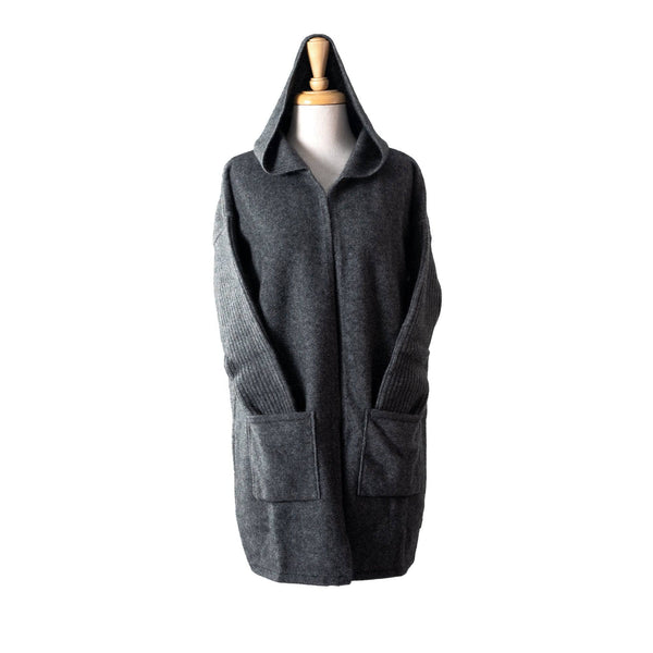 Premium Possum and Merino Wool- Hooded Longline Cardigan