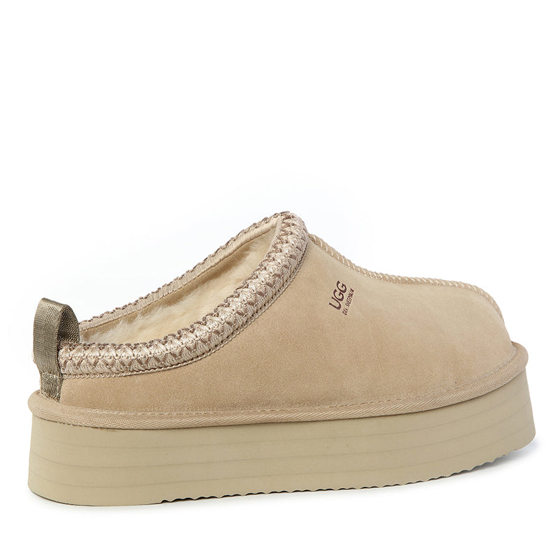Platinum Tass Platform Ugg Slippers