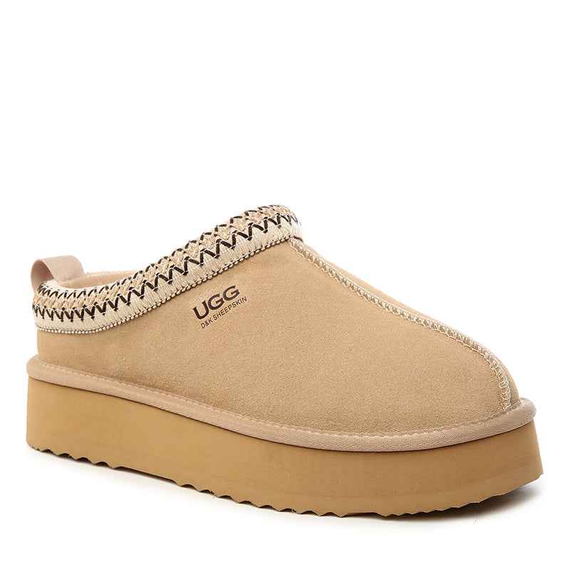 Platinum Tassie Platform Ugg Slippers