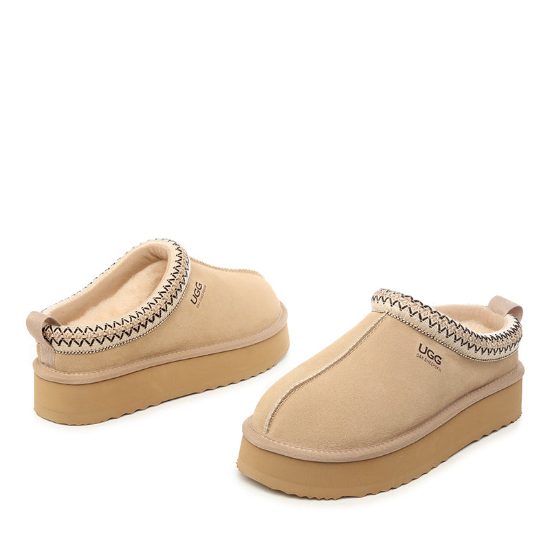 Platinum Tassie Platform Ugg Slippers