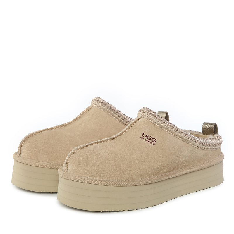 Platinum Tass Platform Ugg Slippers