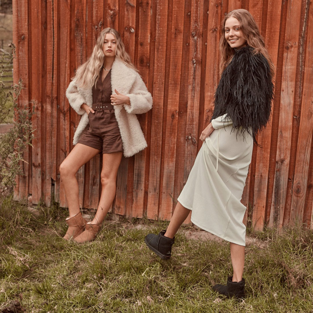 Two Australian Models on the Grass Wearing UGG Boots