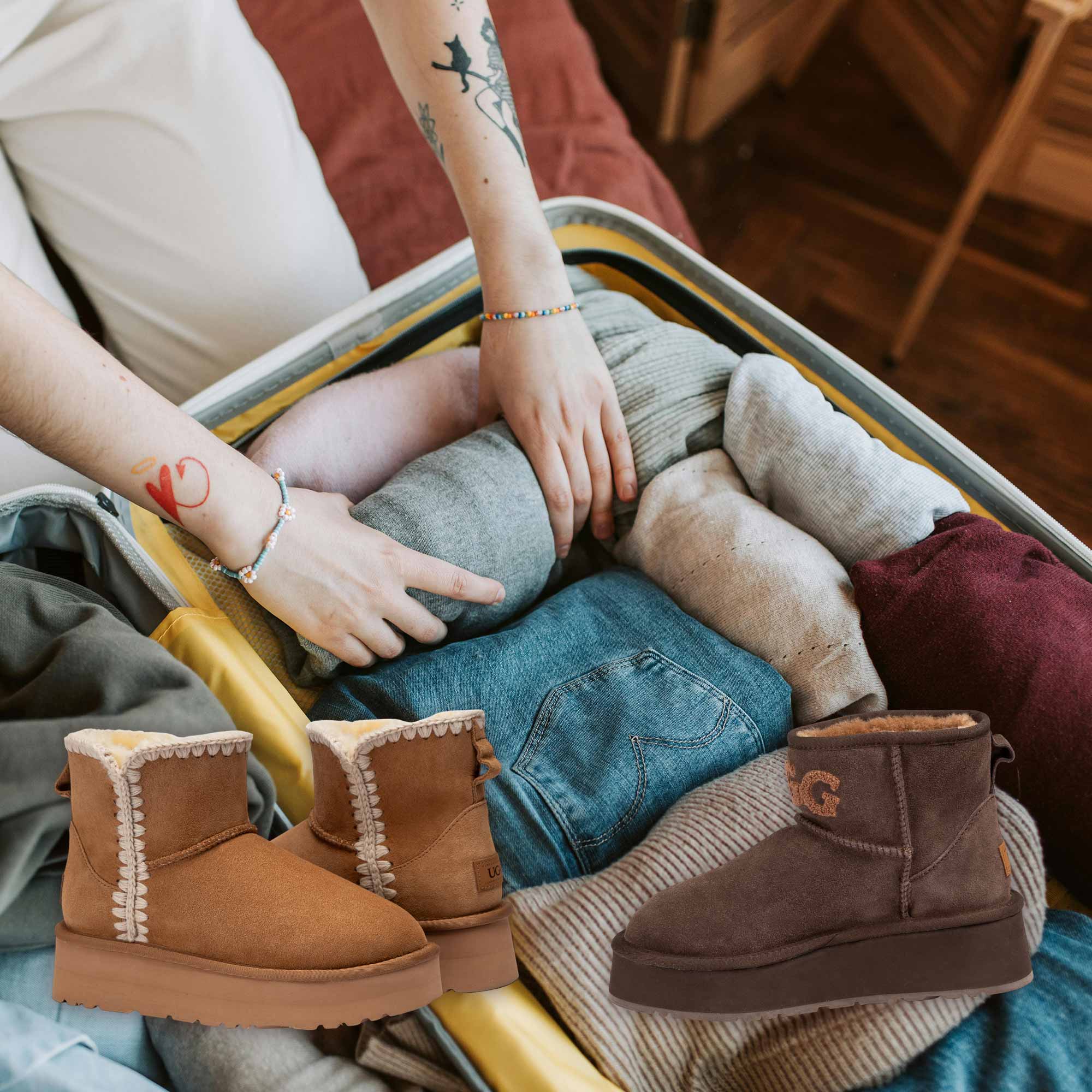 packing UGG boots for first time traveller