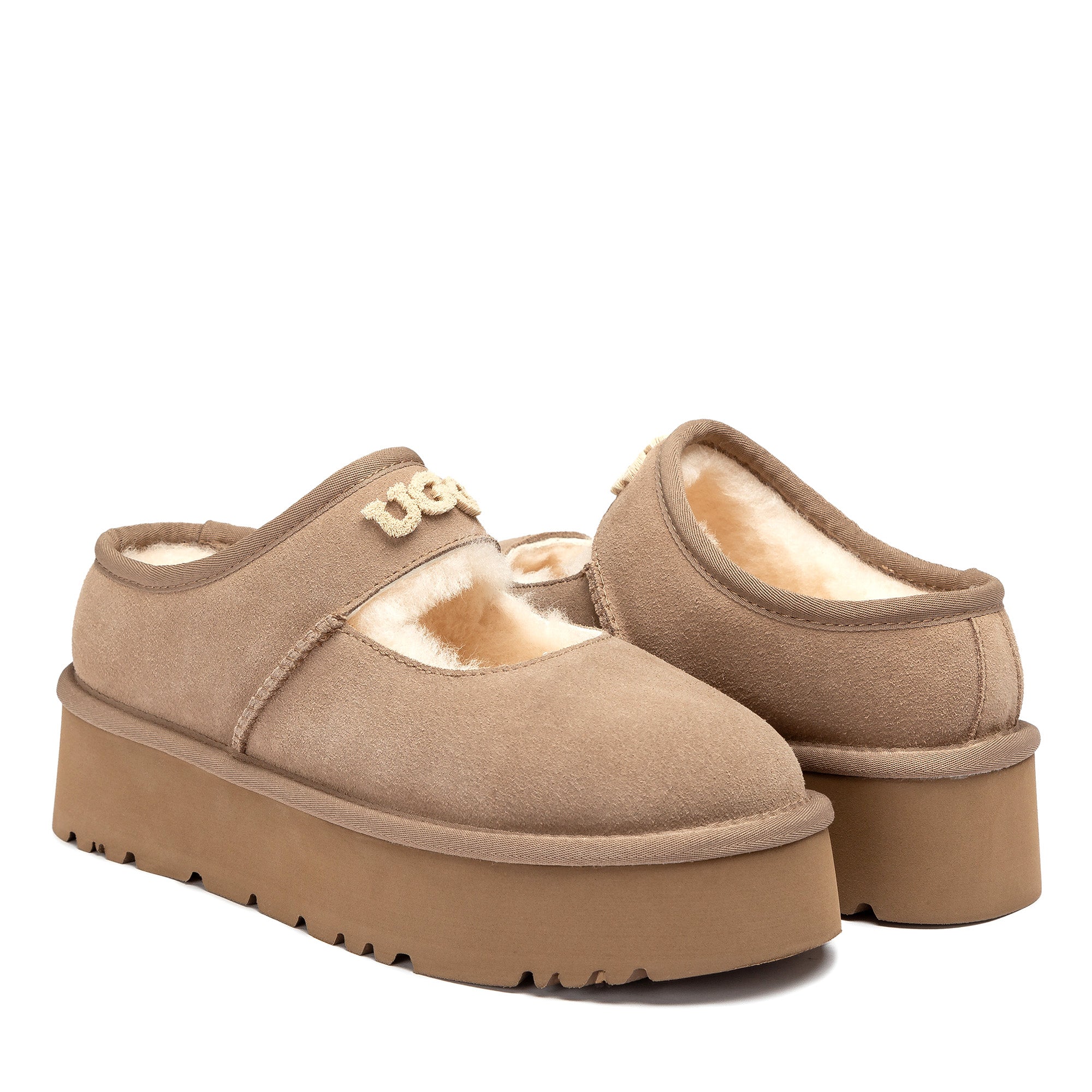 UGG Jaze Logo Platform Slippers