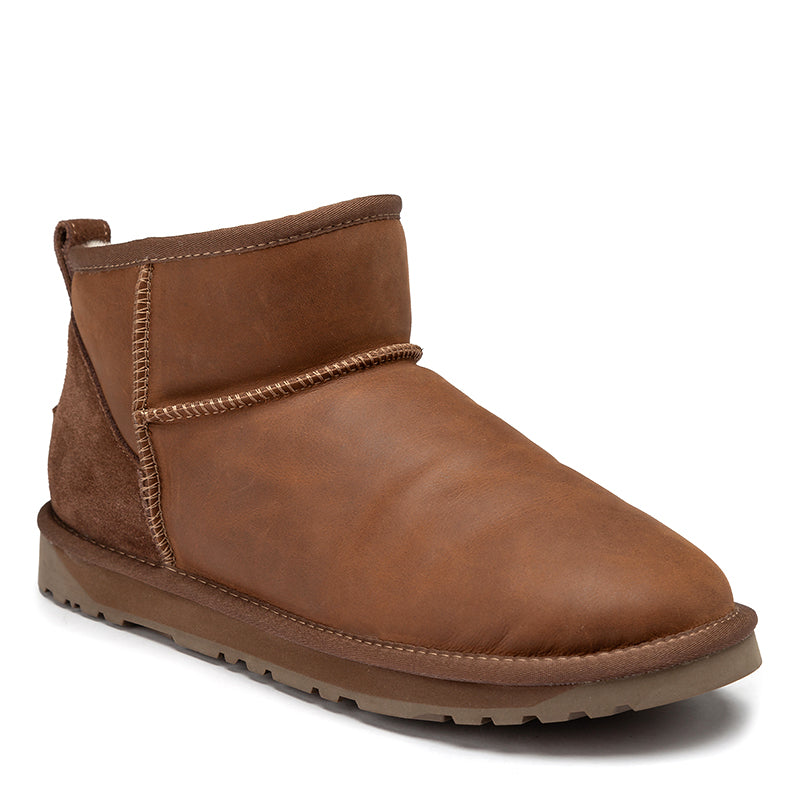 Mini Oiled Leather Ugg Boots