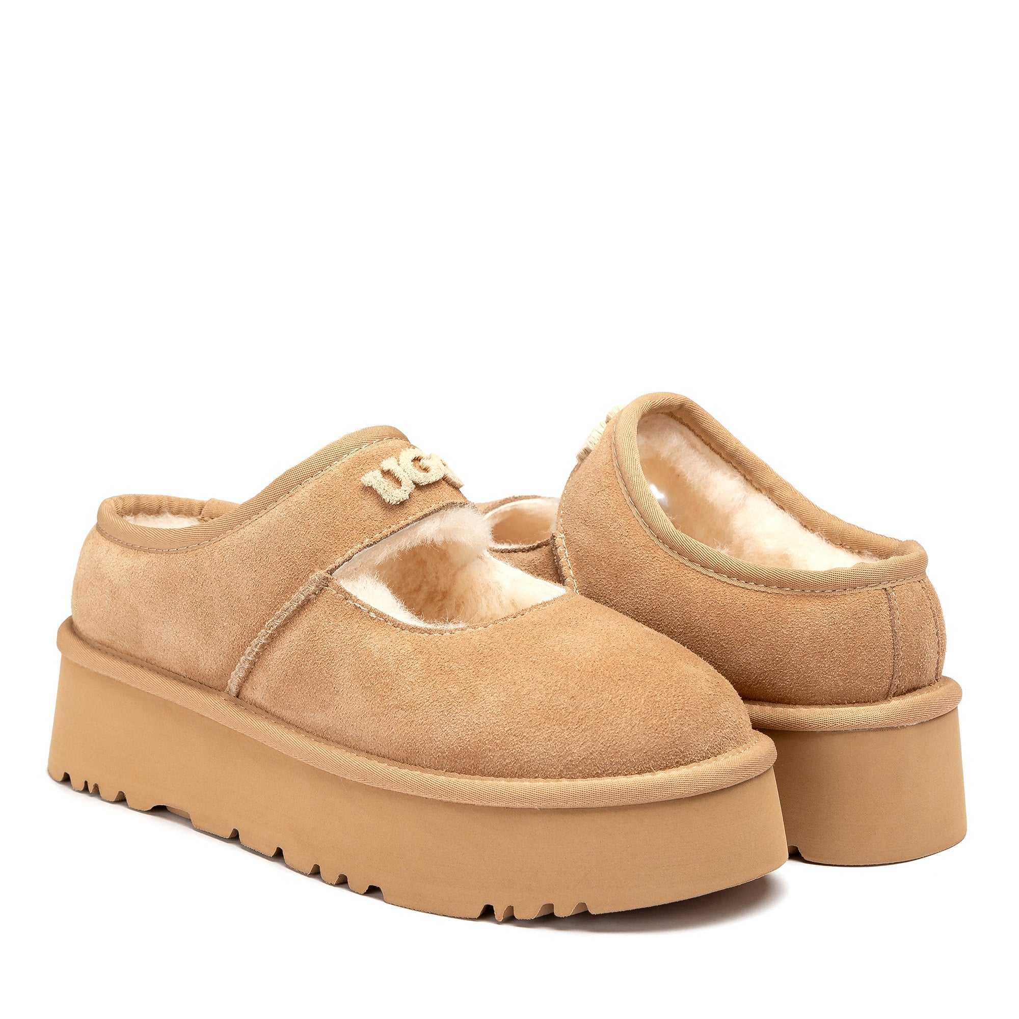 UGG Jaze Logo Platform Slippers
