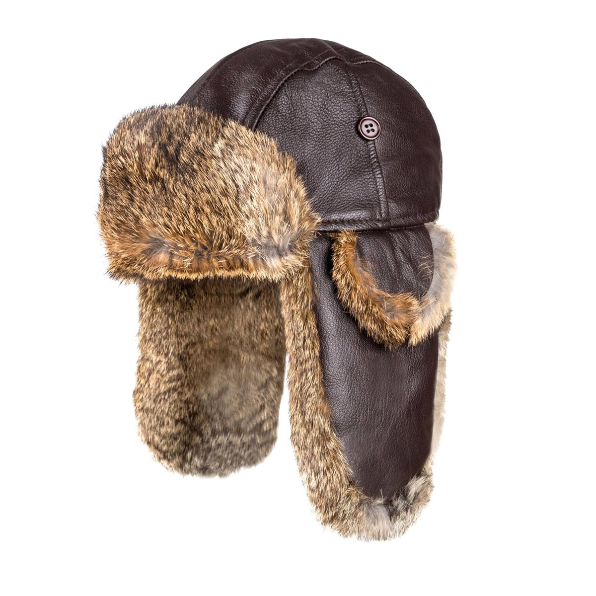 UGG Aviator Leather Hat with Rabbit Fur | Pilot-Style Hat