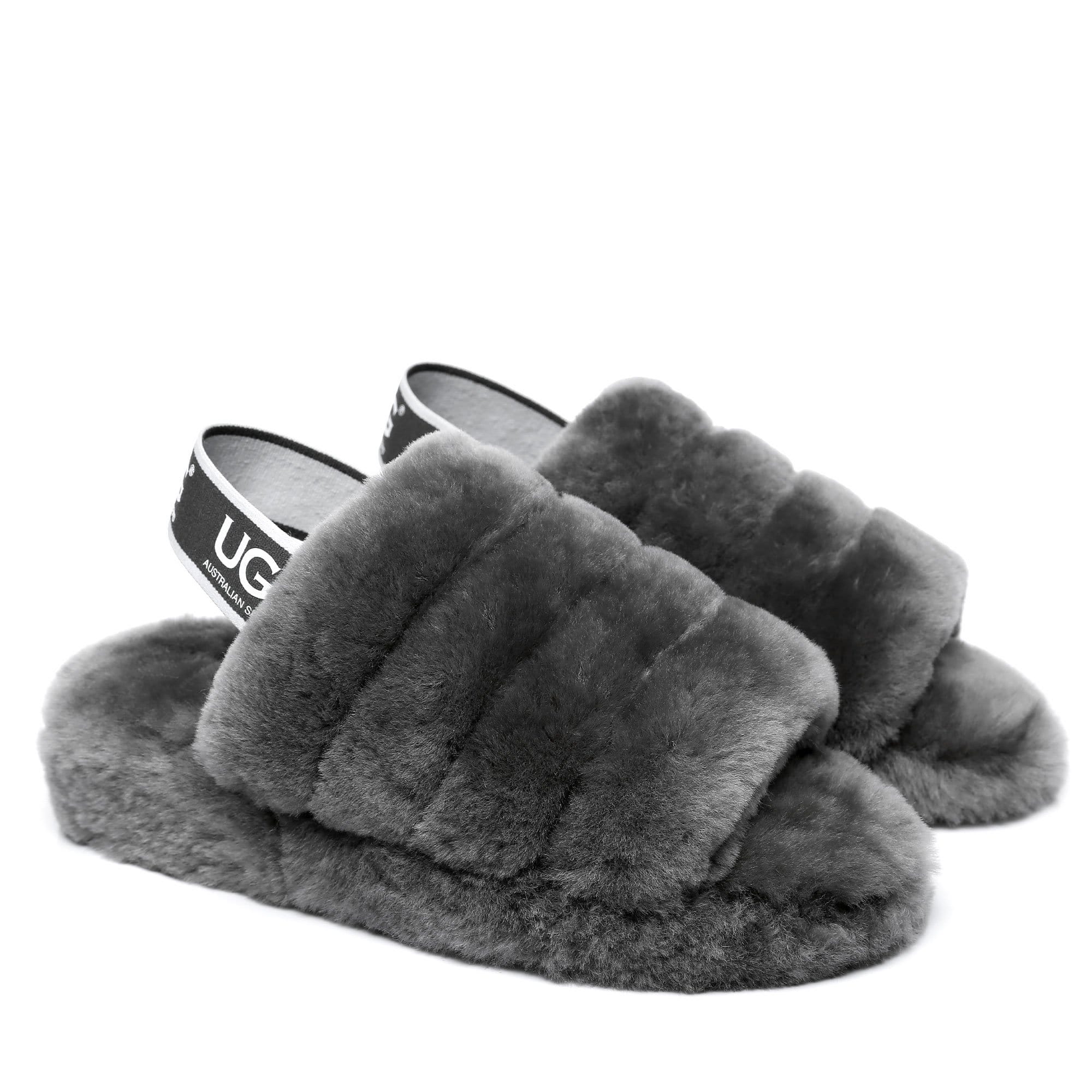 Fur Black Grey White Ugg Slides All White Ugg Slides Ugg Disco